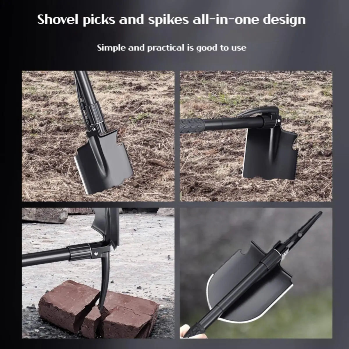 1PC Outdor loadable Camping Shovel – Многофункциональный инструмент для прогулки, Портативный сад и выжить