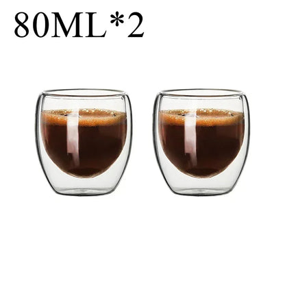 2-18 PCS Double Wall High Borosilicate Sclass Mugs – Теплорезантная чайка, кофе, молоко и сухие чашки, набор подарков для креативных баров