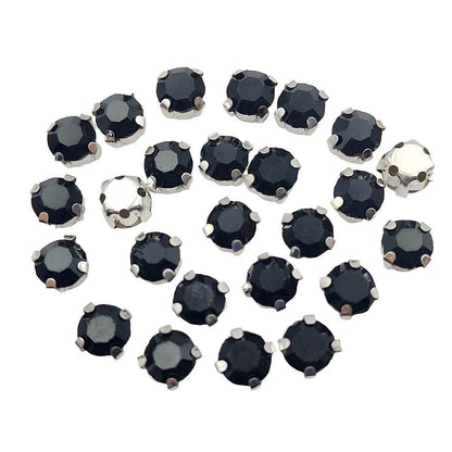 Круглые стеклянные рейнские камни с когтями – Серебряная база Sew-On Crystals для одежды, обуви и плотов