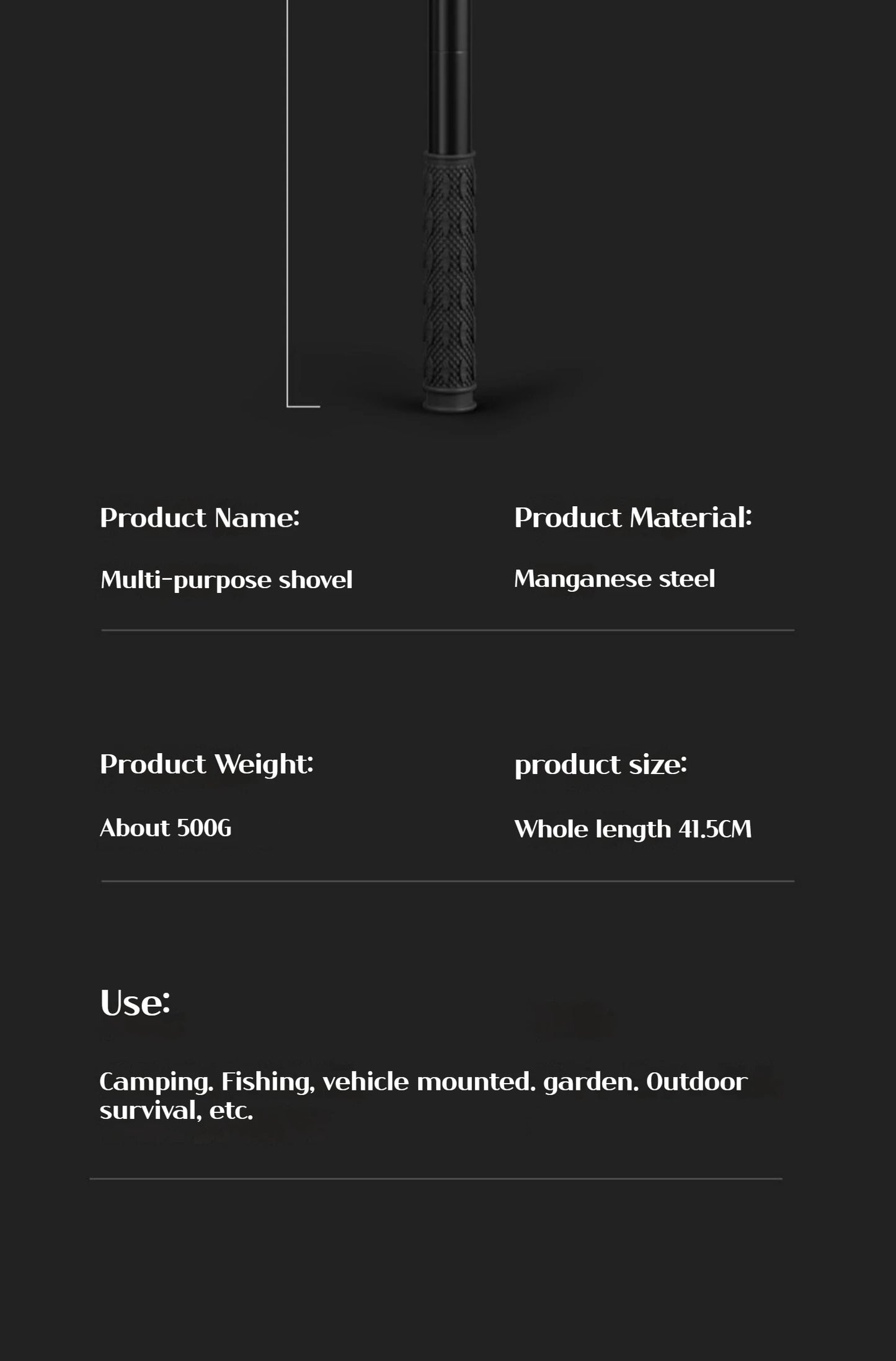 1PC Outdor loadable Camping Shovel – Многофункциональный инструмент для прогулки, Портативный сад и выжить