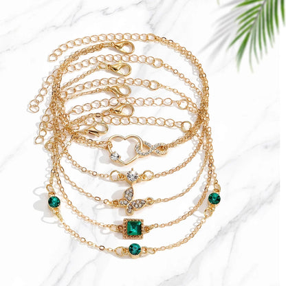 5pcs Vintage Rinestone Bracet — Бесконечные и геометрические дизайны, украшения для женщин, идеальный дар и случайная одежда