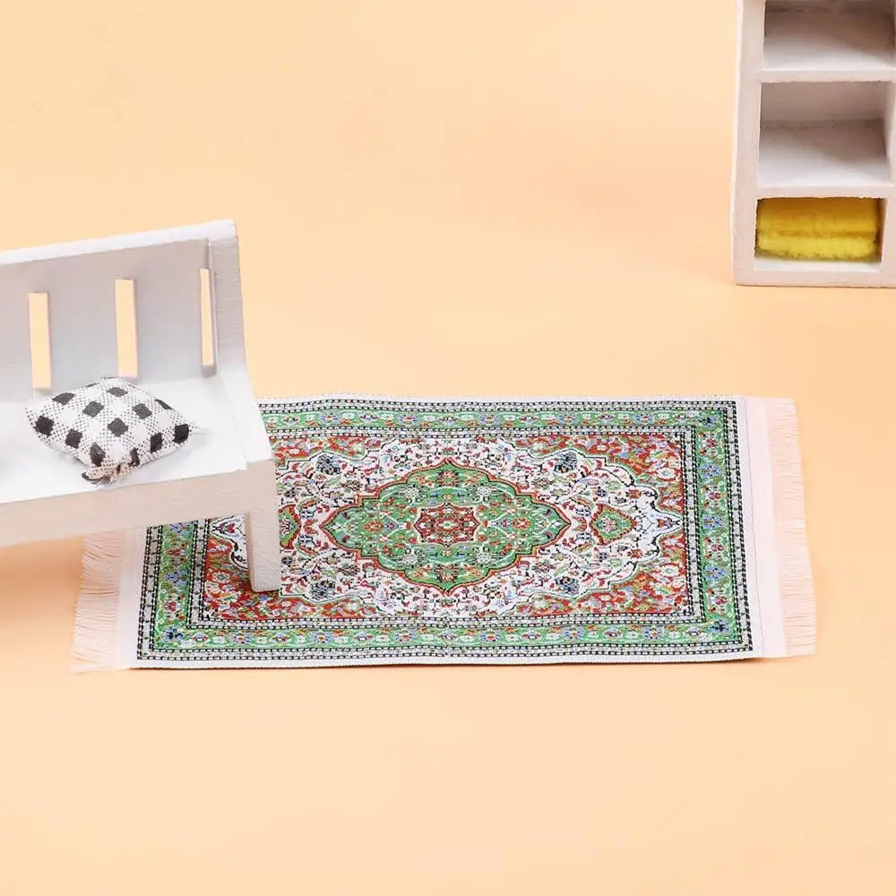 1:12 Scale Turkish Style Miniature Dollhouse Carpet – Floor Covering for Playing House & Doll Accessories