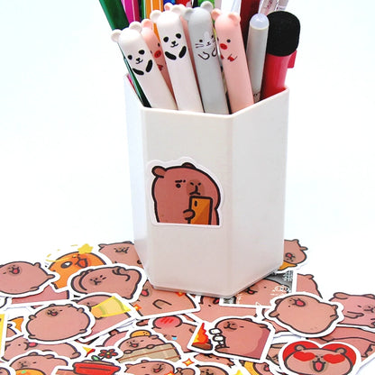 10/50/100pcs Capybaras Stickers – Cute Cartoon Decals for Laptop, Phone, Car, Bicycle & Kids DIY