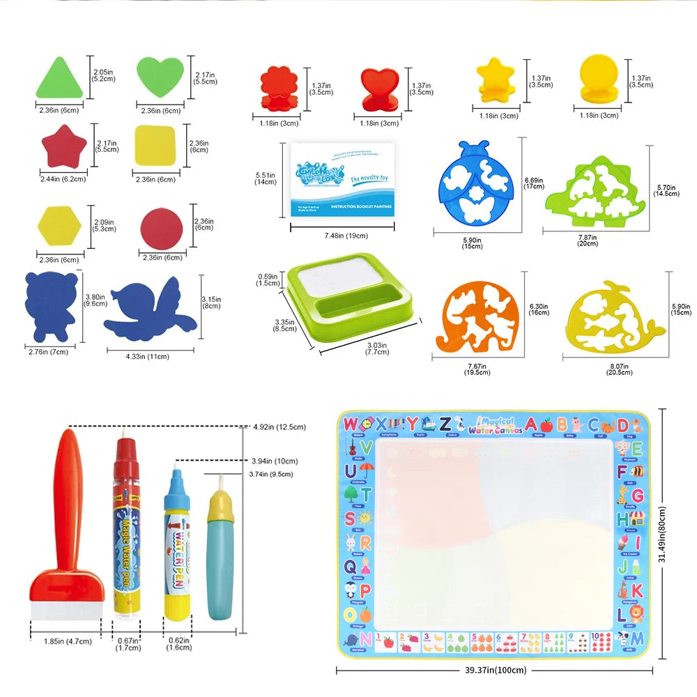 100x80CM Magic Water Christ Mat – Повторное использование Doodle Board Montesori Education игрушки для детей