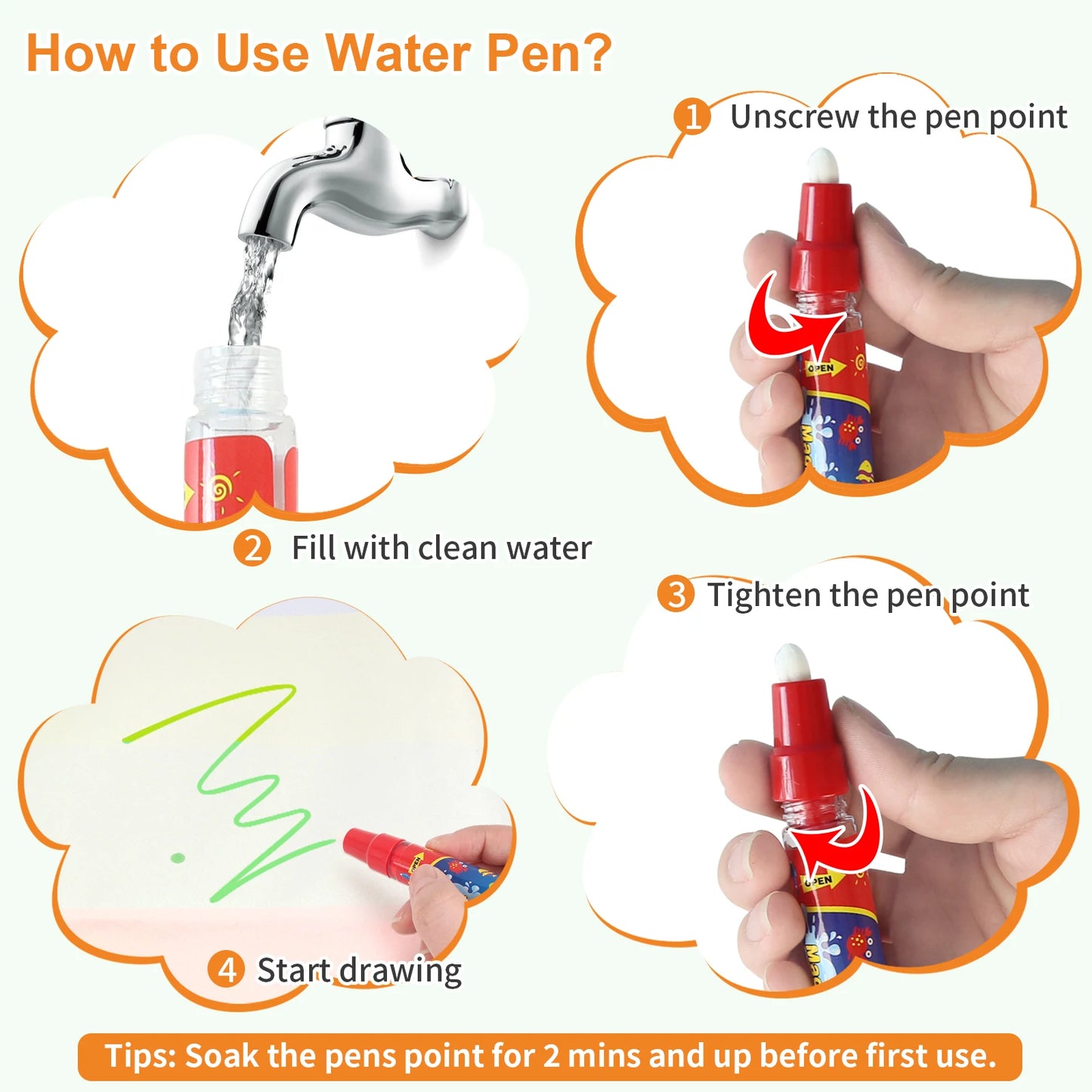 100x80CM Magic Water Christ Mat – Повторное использование Doodle Board Montesori Education игрушки для детей