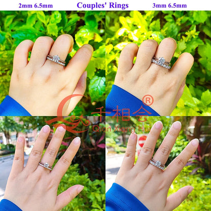 0,1 ct 3 мм D VVS Moissanite Full Eternity Band King — 925 Sterling Silver Aption & Party Juelry for Women