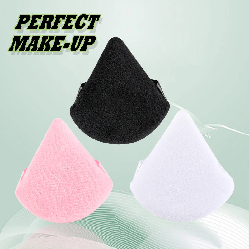 SHIDISHANGIN Triangle Velvet Powder Puff – Многоразовая косметическая губка, Mini Cotton Mappup Puff for Foundation, Eyeshow и Beature Tools (1/2/3/6pc)