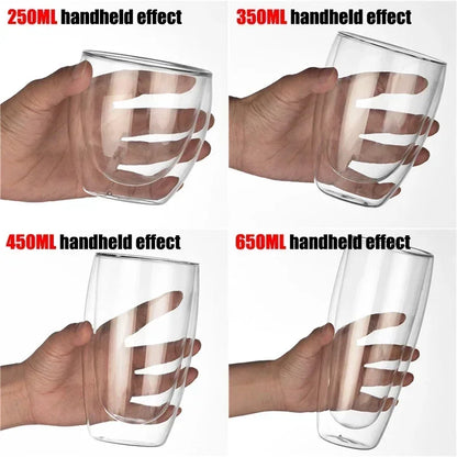2-18 PCS Double Wall High Borosilicate Sclass Mugs – Теплорезантная чайка, кофе, молоко и сухие чашки, набор подарков для креативных баров
