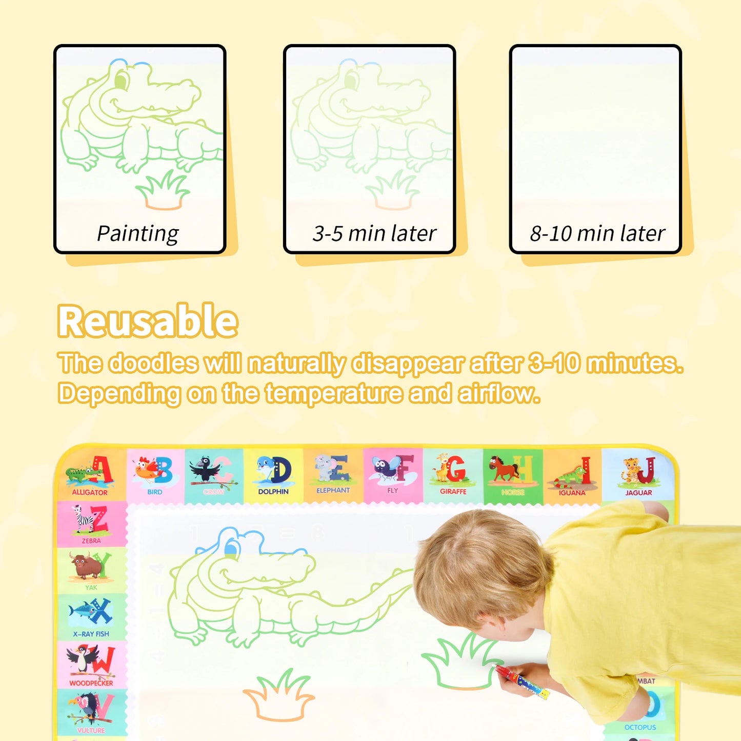 100x80CM Magic Water Christ Mat – Повторное использование Doodle Board Montesori Education игрушки для детей