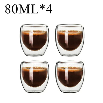 2-18 PCS Double Wall High Borosilicate Sclass Mugs – Теплорезантная чайка, кофе, молоко и сухие чашки, набор подарков для креативных баров