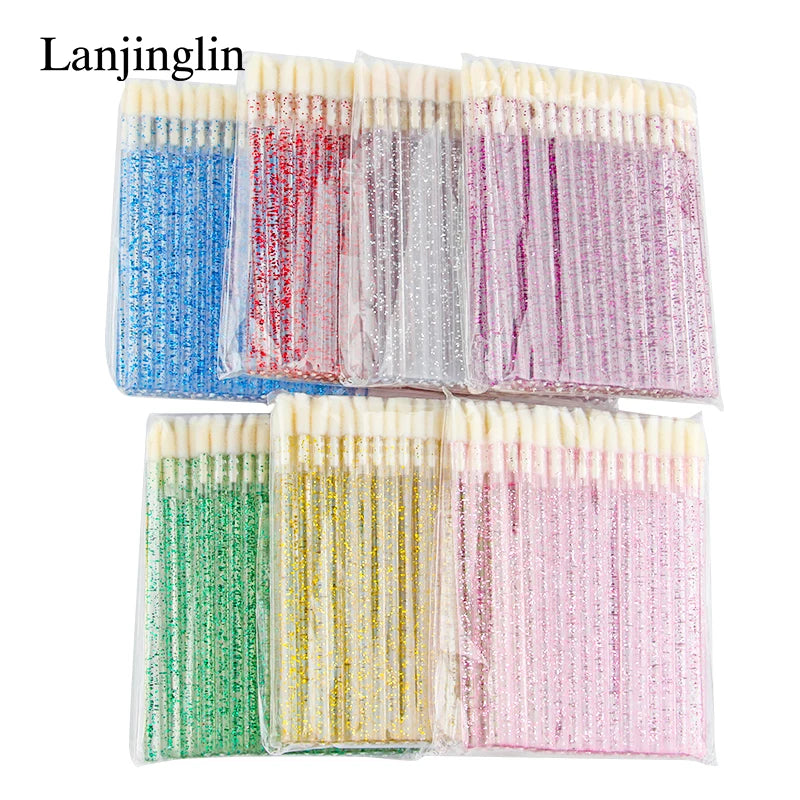 Lanjinglin 5/50 Pcs Разбрызгаемые косметические щётки для липовой щетки — инструмент расширения респиратора, профессиональные аксессуары красоты