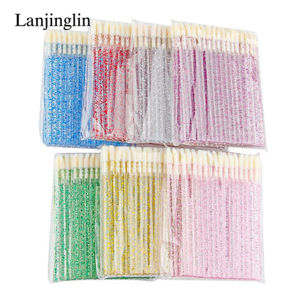 Lanjinglin 5/50 Pcs Разбрызгаемые косметические щётки для липовой щетки — инструмент расширения респиратора, профессиональные аксессуары красоты
