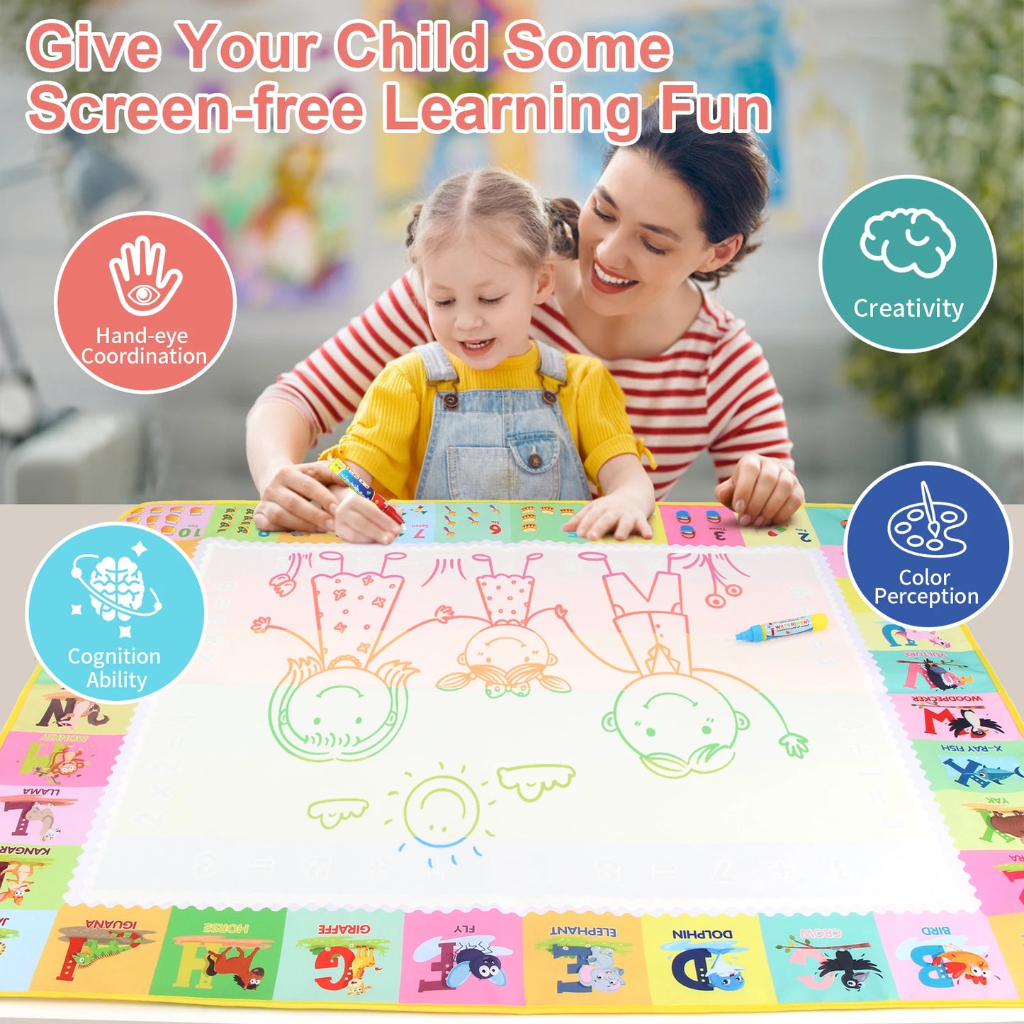 100x80CM Magic Water Christ Mat – Повторное использование Doodle Board Montesori Education игрушки для детей