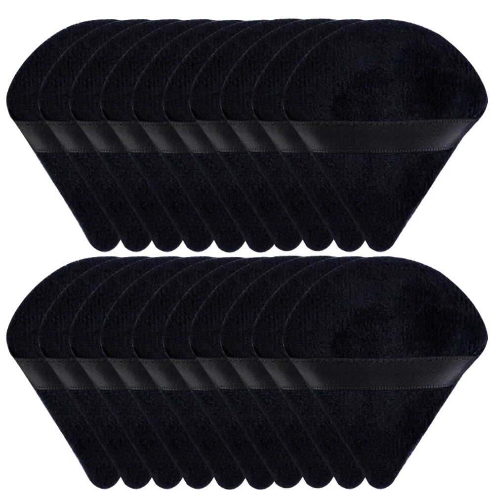 20/30Pcs Triangle Velvet Powder Puff – Wet & Dry Use Makeup Sponge for Foundation, Cosmetics, and Beauty Blending