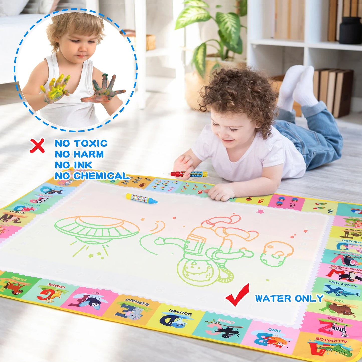 100x80CM Magic Water Christ Mat – Повторное использование Doodle Board Montesori Education игрушки для детей