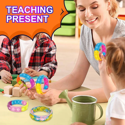 12/24/36PCS Cilicone Colorful Bubble Rristboard — детские вечеринки, подарки в день рождения, свадебные сувениры, карнавал и праздничные браслеты